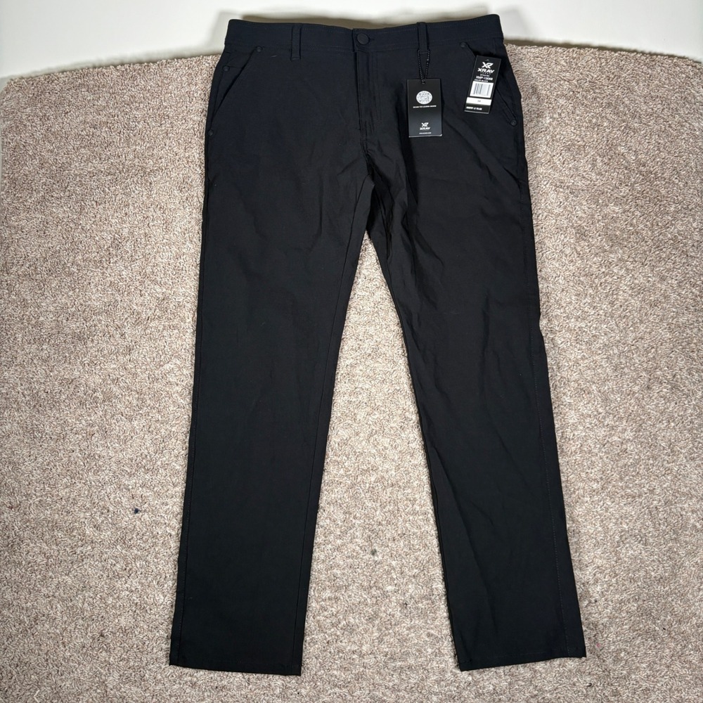 XRAY Jeans Mens Hi-Flex Tech Pants‎ Black Performance Stretch Slim 34x31